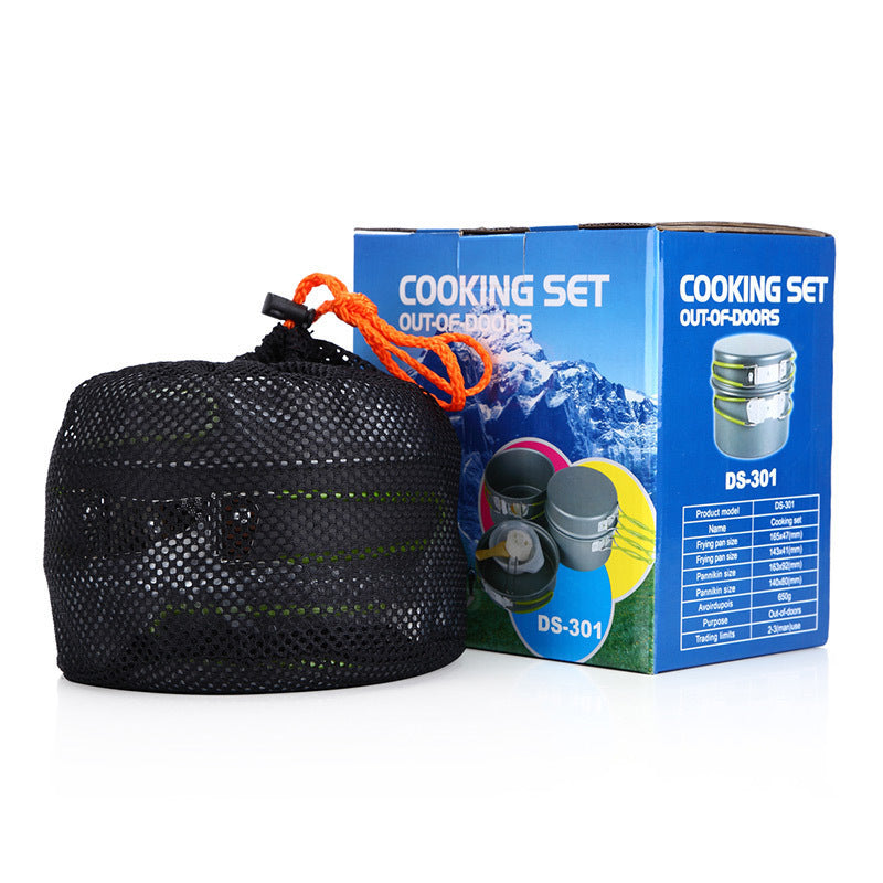 lightweight nonstick nesting camping cookware set with folding heat-resistant silicone handles and compact storage Bowlift