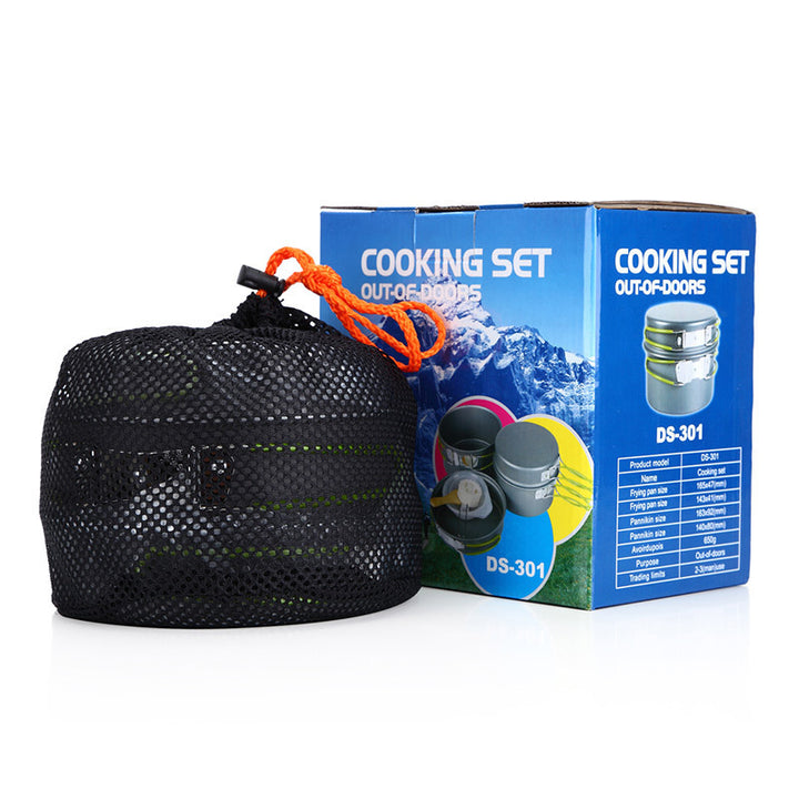 lightweight nonstick nesting camping cookware set with folding heat-resistant silicone handles and compact storage Bowlift