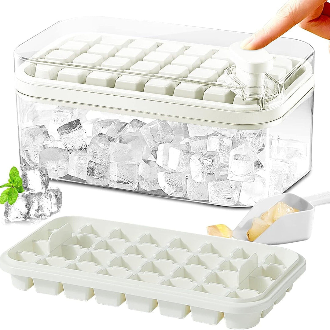 BowLift | 101oz. Ice Cube Tray Set - 64 Piece Silicone Ice Cube Tray with Lid & Container