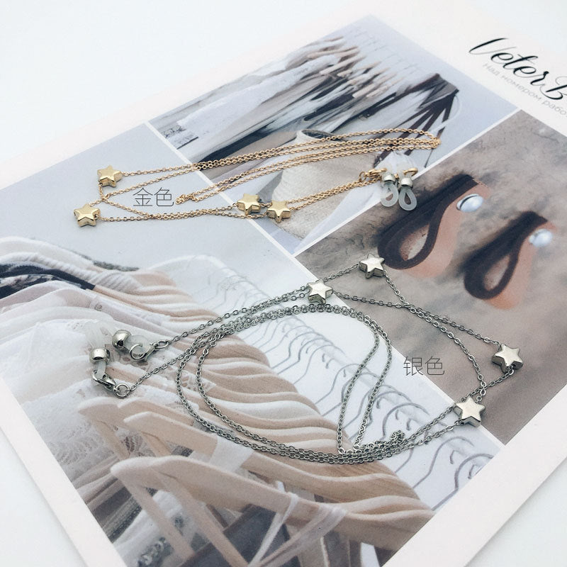 Star-Detail Layered Eyewear Chain Bowlift