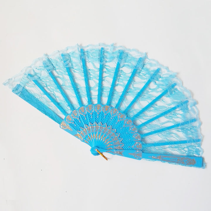 Ladies lace fan with golden decorations Bowlift