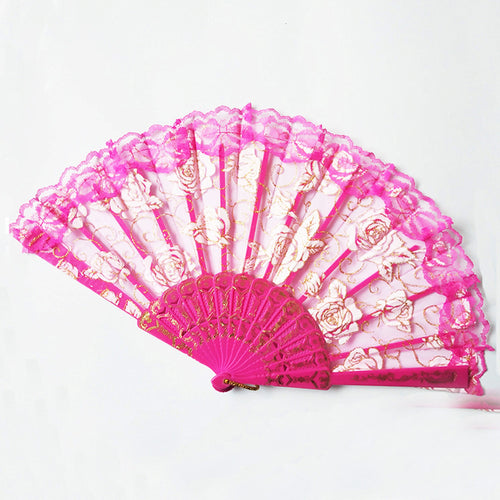 Ladies elegant lace fan with floral embellishments Bowlift