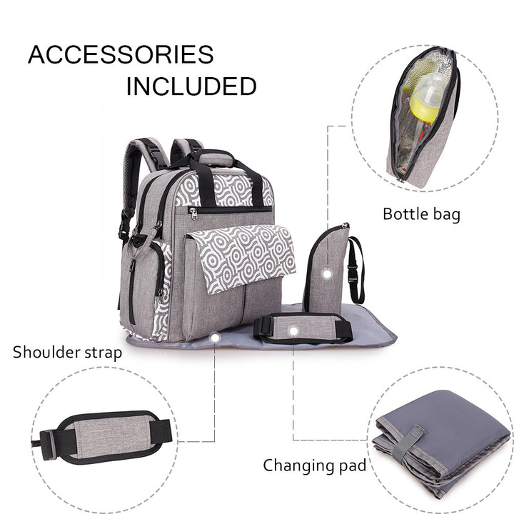 Multifunctional Diaper Bag with Insulated Compartments Bowlift