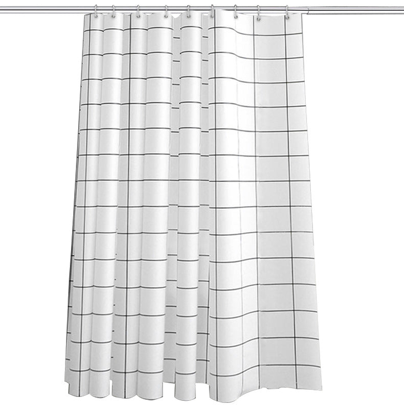 Minimalist Checkered Shower Curtain Bowlift
