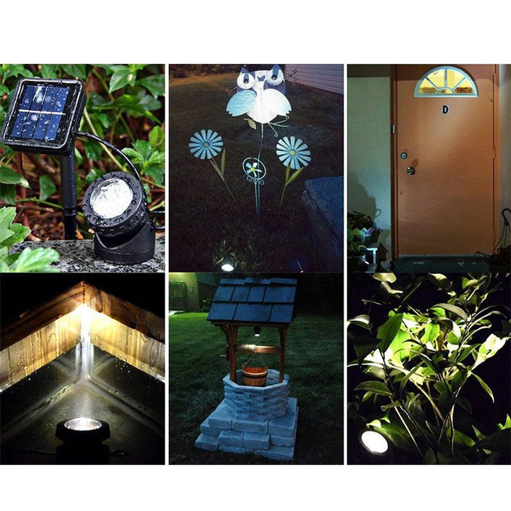 Adjustable Solar LED Landscape Spotlight With External Photovoltaic Panel And Extended Low-Voltage Cable Bowlift