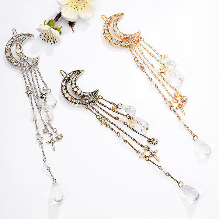 Celestial Moon-Inspired Dangle Brooch Bowlift