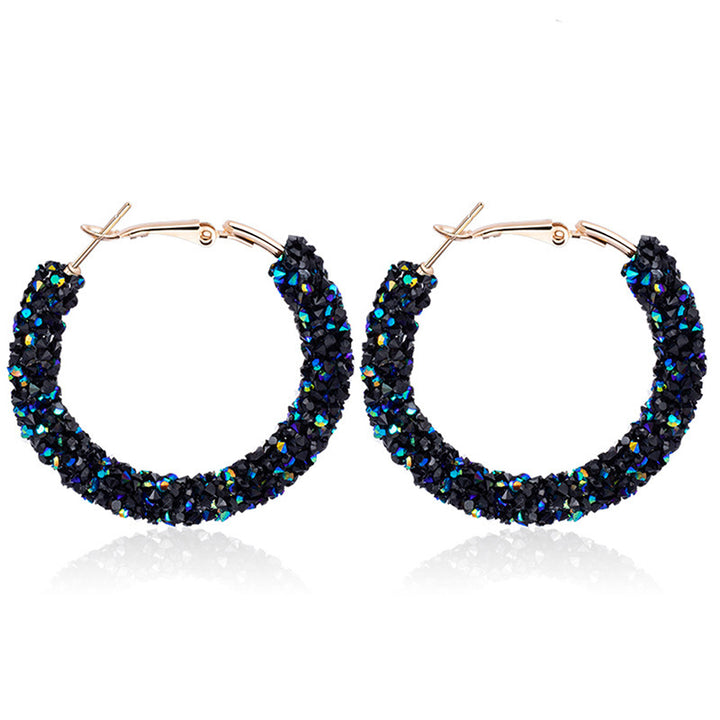 Elegant Crystal Embellished Hoop Earrings Bowlift