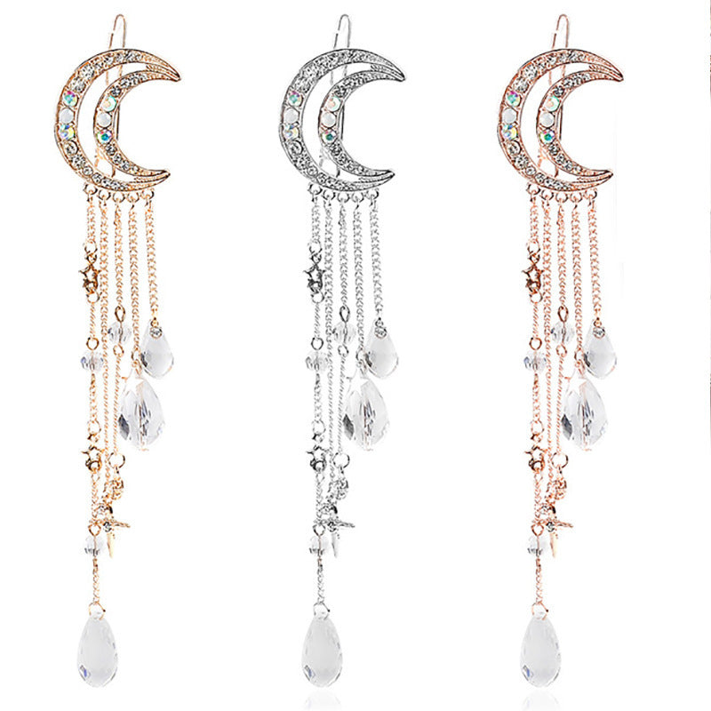 Celestial Moon-Inspired Dangle Brooch Bowlift