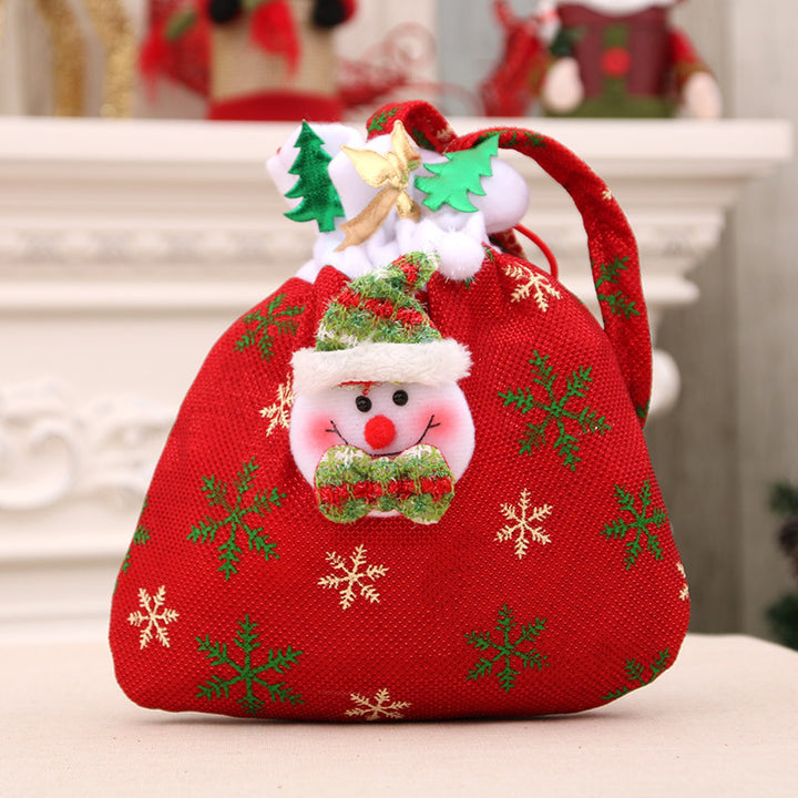 Festive Santa Drawstring Gift Bag Bowlift