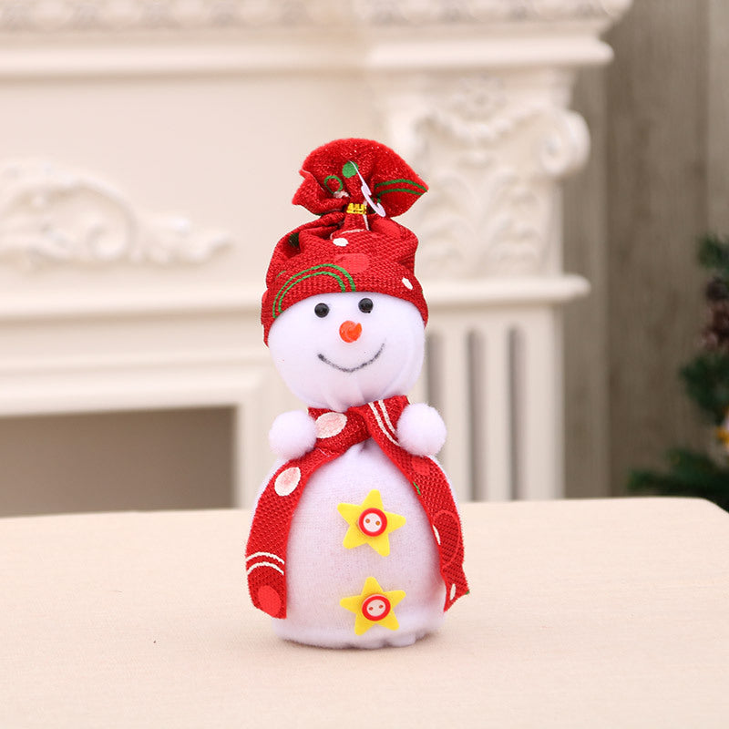 Decorative Plush Snowman Figurine Bowlift