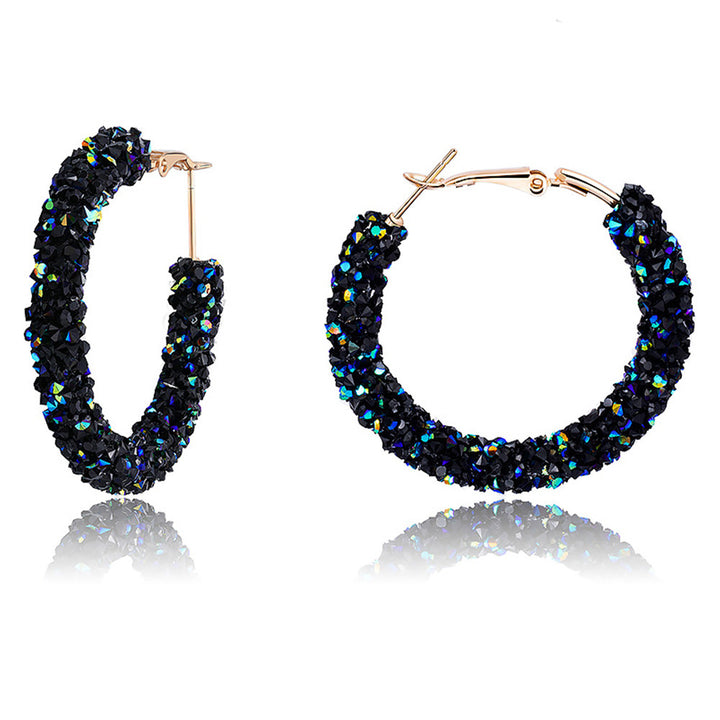 Elegant Crystal Embellished Hoop Earrings Bowlift