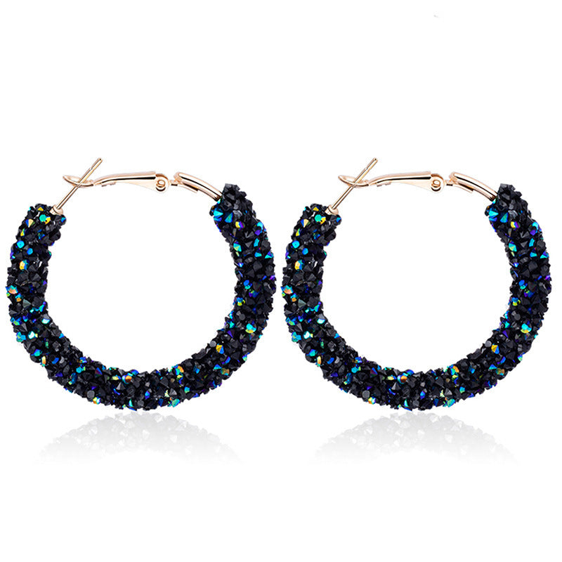 Elegant Crystal Embellished Hoop Earrings Bowlift