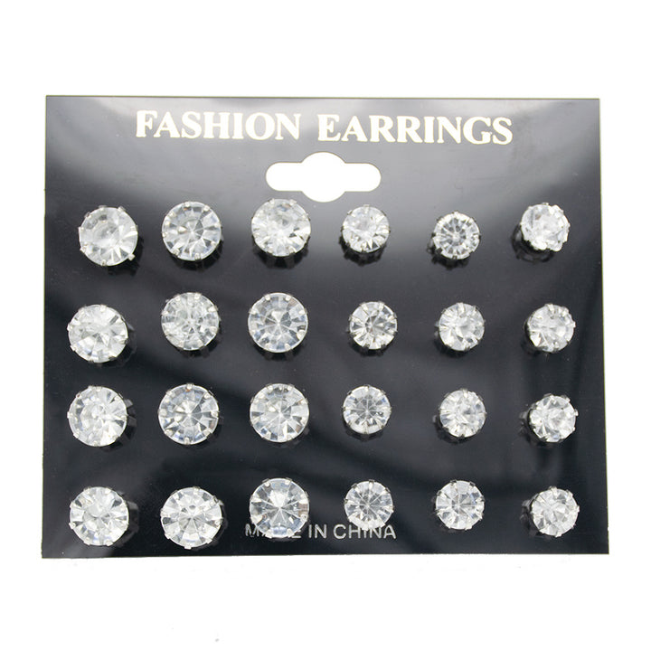 Sparkling Crystal Stud Earring Set Bowlift