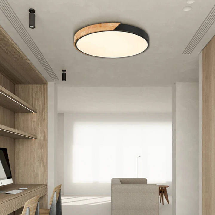 Scandinavian Wooden LED Ceiling Lamp with Easy Installation