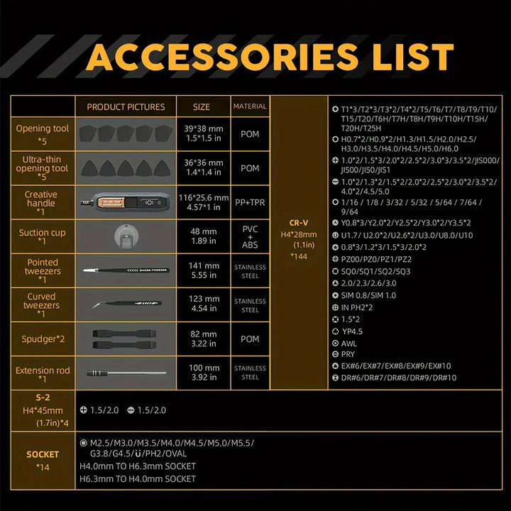 BowLift | EliteCraft 180-piece Precision Screwdriver Set | Comprehensive toolkit for precision tasks and repairs