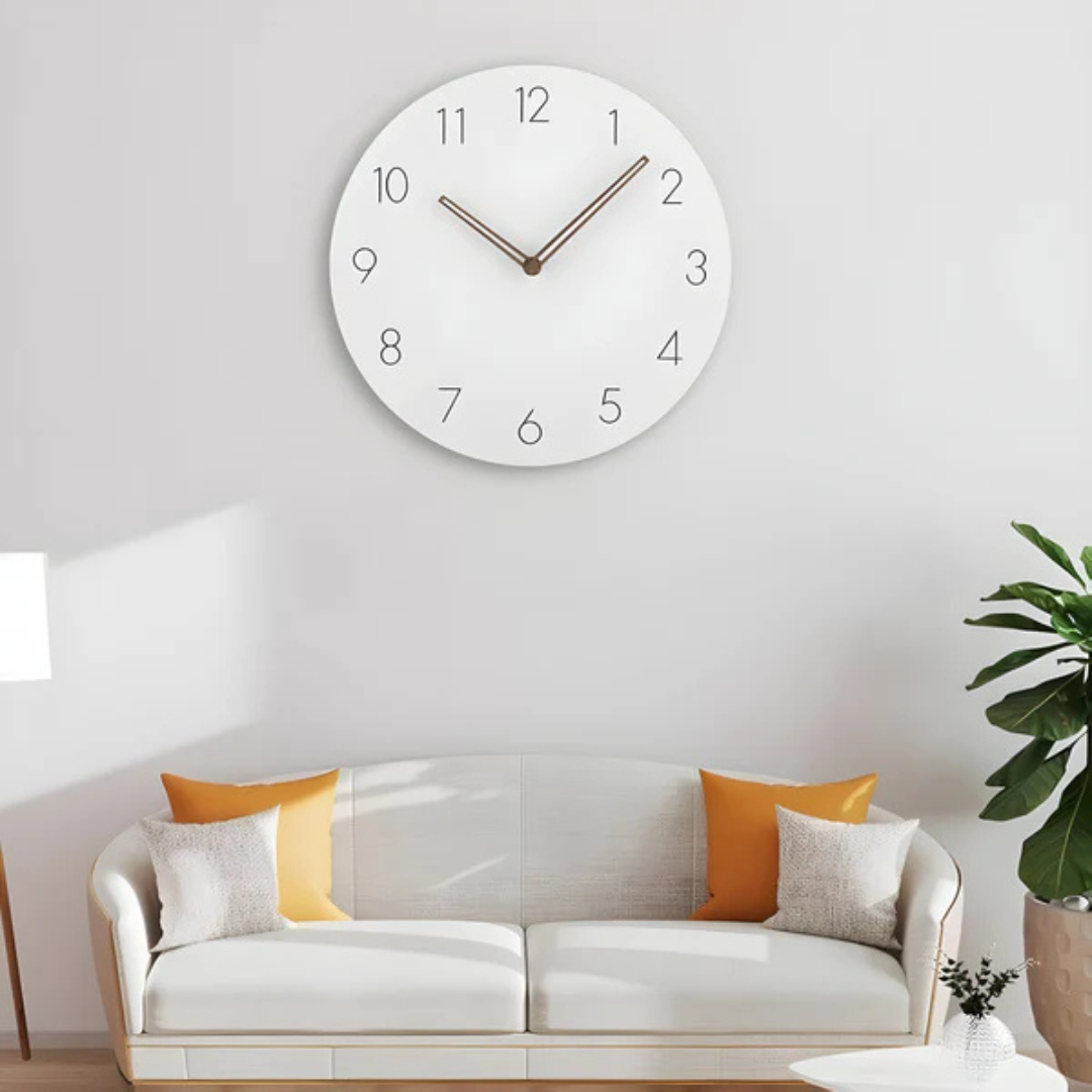BowLift | Large Wall Clock Wood Modern | Minimalistic Wall Design