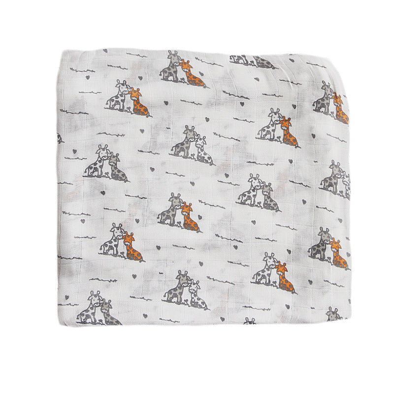 Organic Cotton Dinosaur Print Muslin Swaddle Bowlift