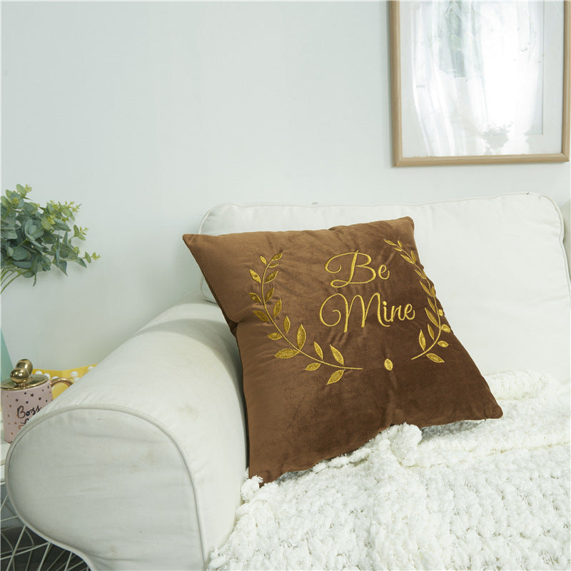 Decorative Throw Pillow with Elegant Embroidery