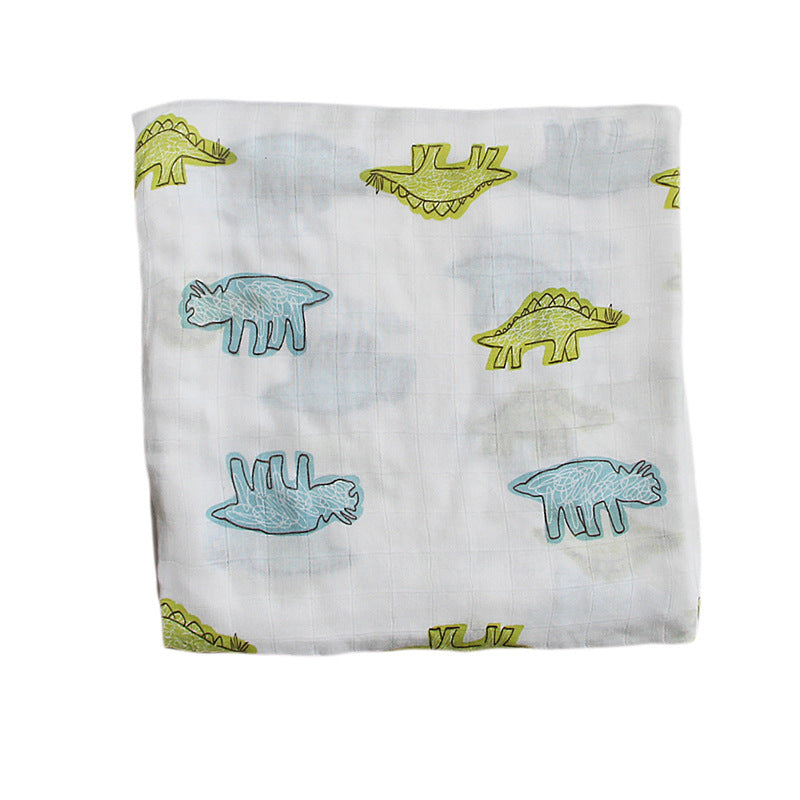 Organic Cotton Dinosaur Print Muslin Swaddle Bowlift