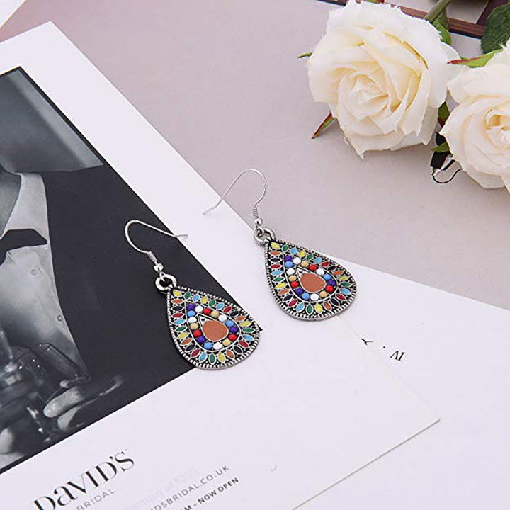 Colorful Teardrop Dangle Earrings Bowlift