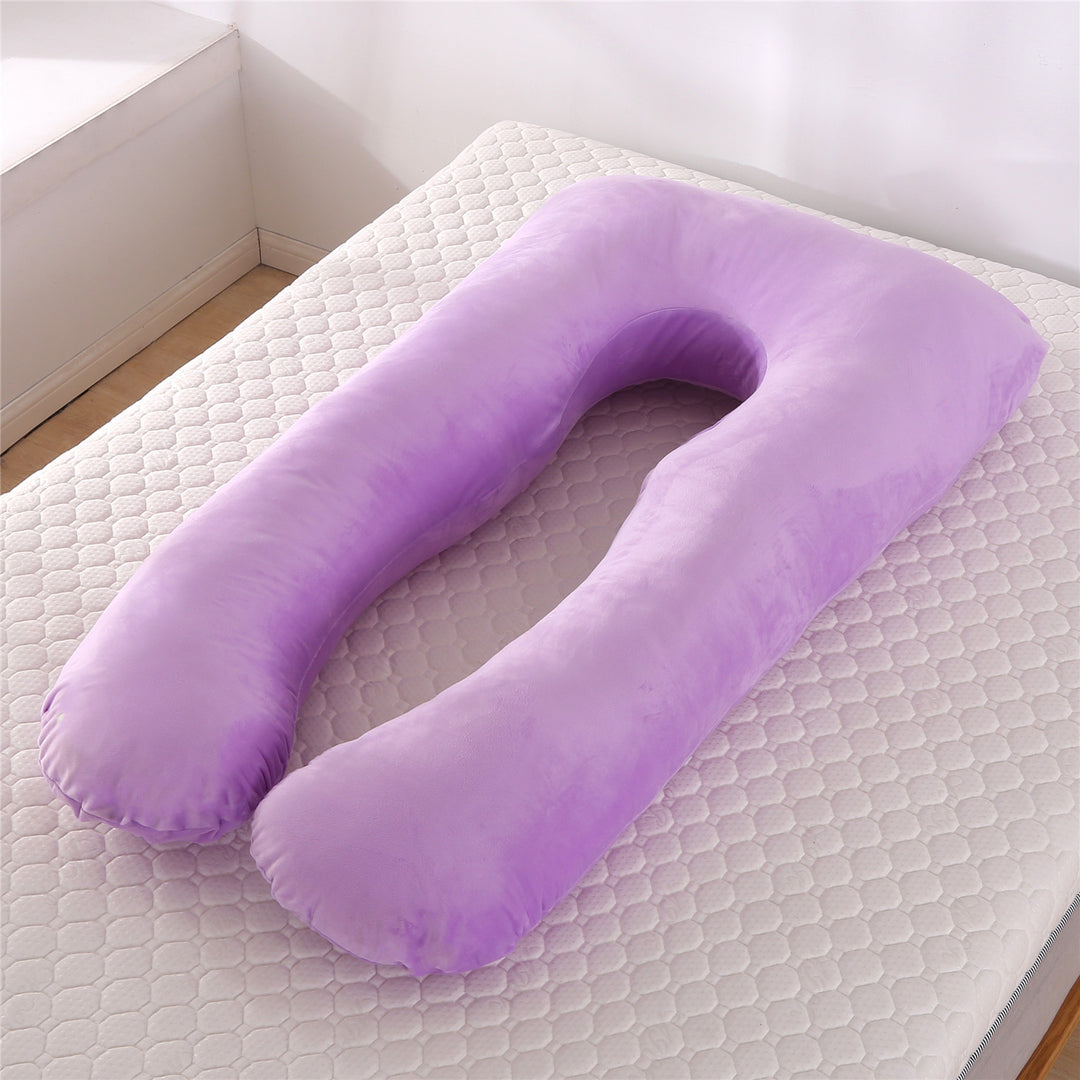 full-body U-shaped pregnancy support pillow with ergonomic lumbar and hip contour and removable breathable cover Bowlift