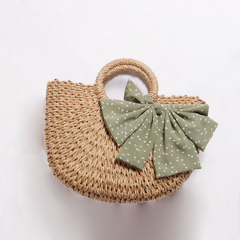 Braided basket bag with decorative scarf Bowlift