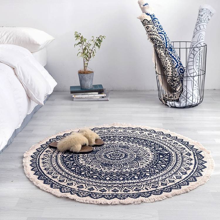 Round Bohemian Area Rug for Home
