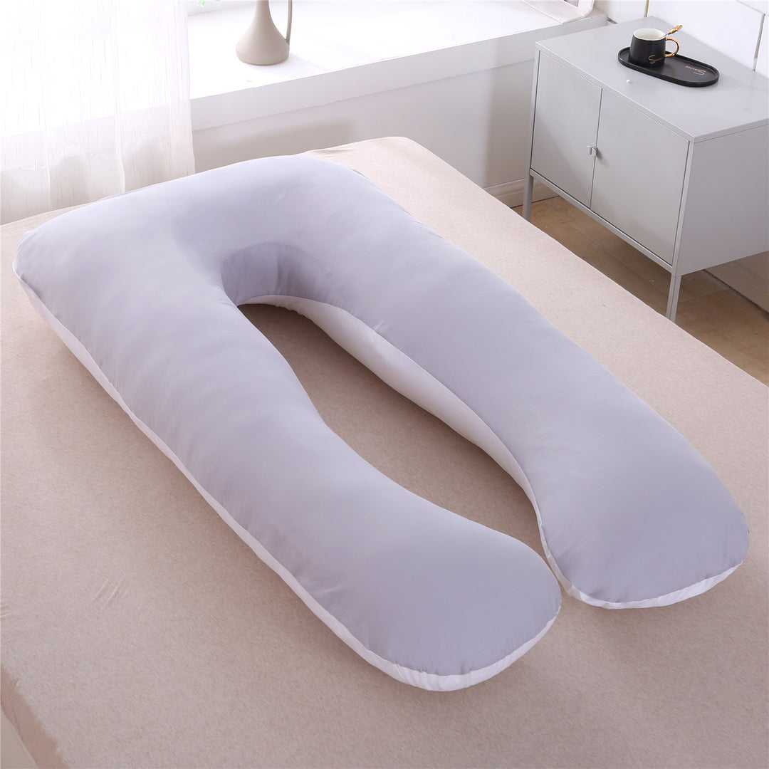 full-body U-shaped pregnancy support pillow with ergonomic lumbar and hip contour and removable breathable cover Bowlift