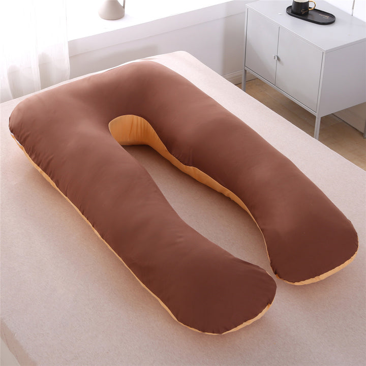 full-body U-shaped pregnancy support pillow with ergonomic lumbar and hip contour and removable breathable cover Bowlift