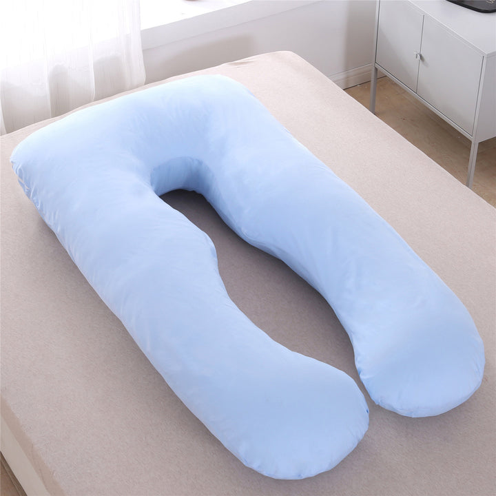 full-body U-shaped pregnancy support pillow with ergonomic lumbar and hip contour and removable breathable cover Bowlift