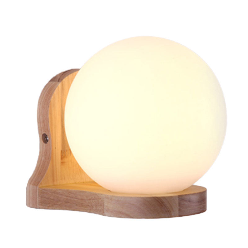 BowLift | Balcony Study Room Ball Wall Painting Lighting Milk Glass 1 Light Simple Style White Wall Lamp