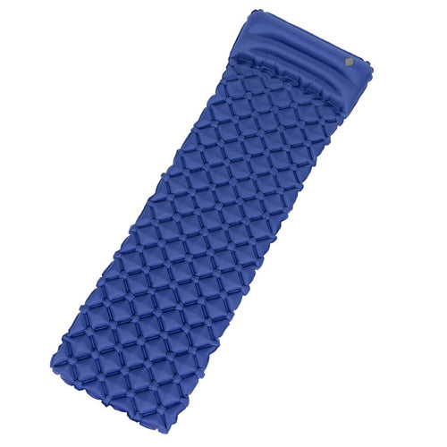 lightweight inflatable camping sleeping pad with integrated pillow and hex-grid air cells Bowlift