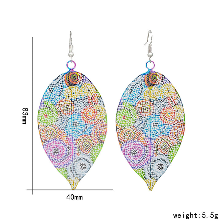 Colorful Leaf-Inspired Dangle Earrings Bowlift
