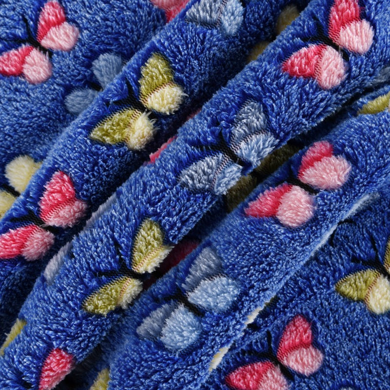 Women's soft and fluffy blanket with colorful butterfly pattern Bowlift