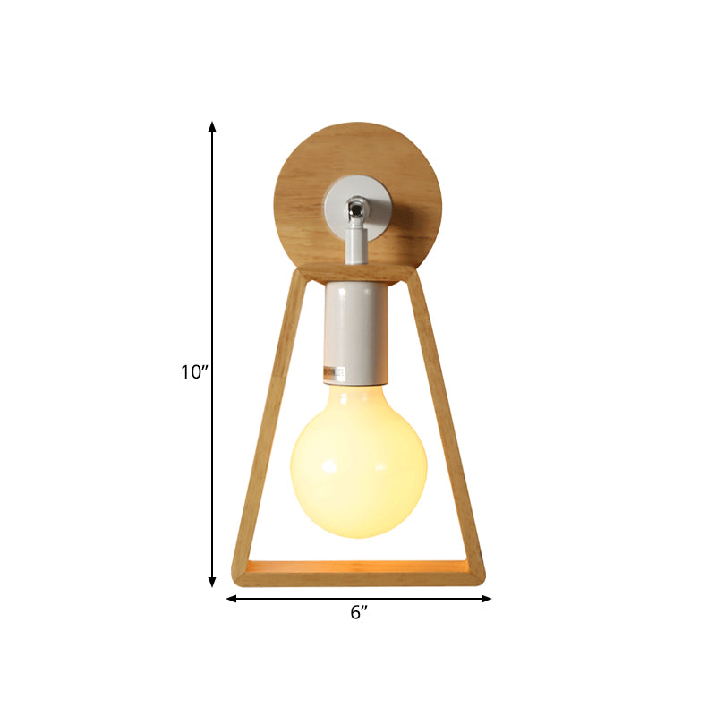BowLift | 1 head swivel trapeze wall lamp modern design beige wood wall light for bedroom