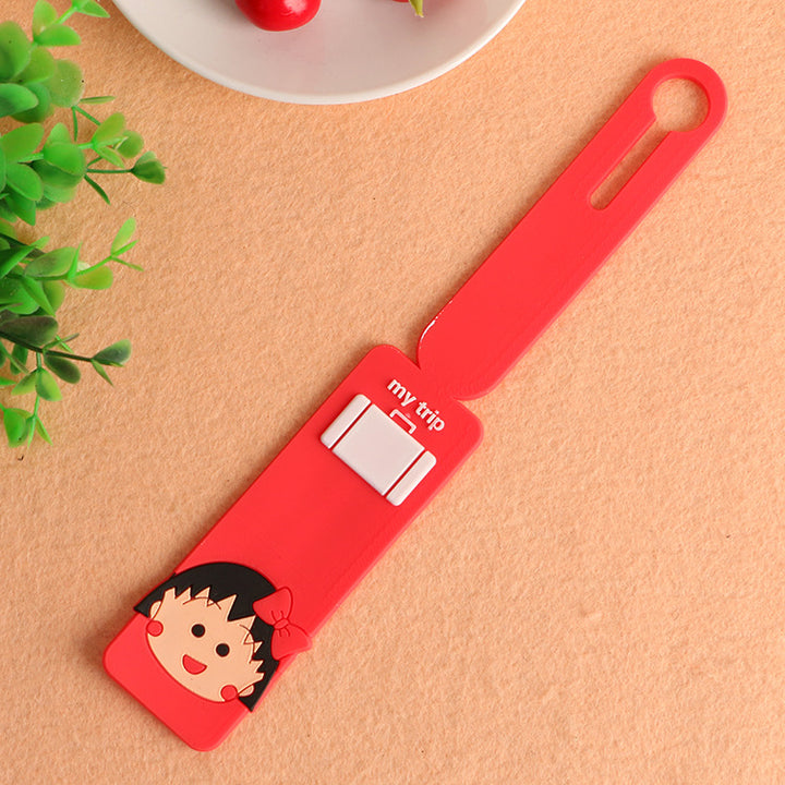 silicone cartoon animal luggage strap with hidden ID card pocket Bowlift
