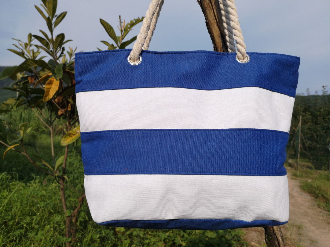 Stylish Beach Bag Made of Durable Canvas with Unique Rope Handle Bowlift