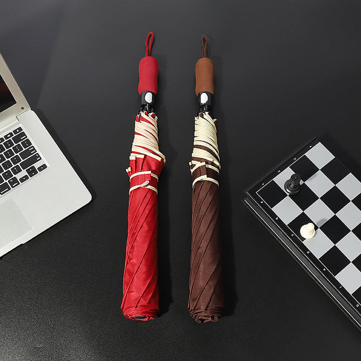 Ladies automatic foldable umbrella with wind-resistant construction Bowlift