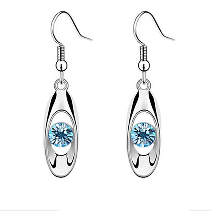 Elegant Crystal Oval Dangle Earrings Bowlift
