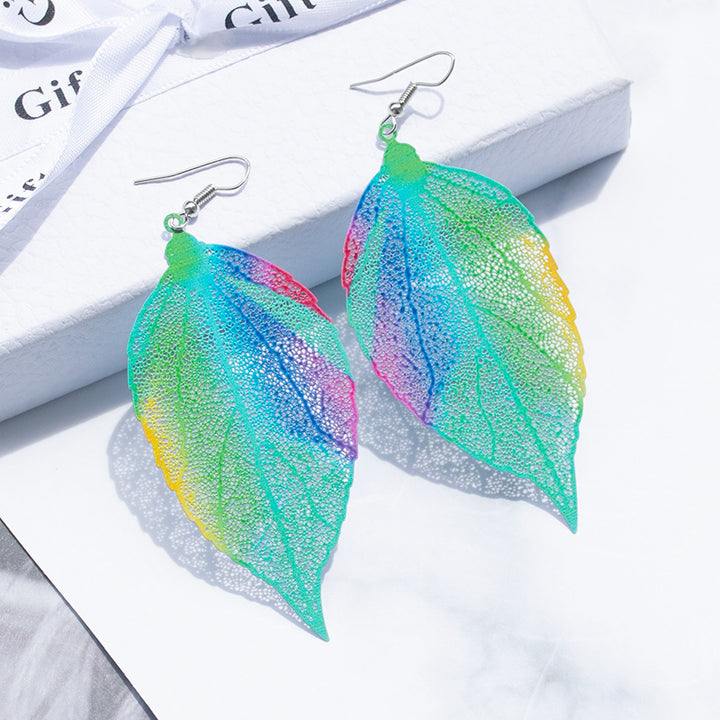 Colorful Leaf-Inspired Dangle Earrings Bowlift