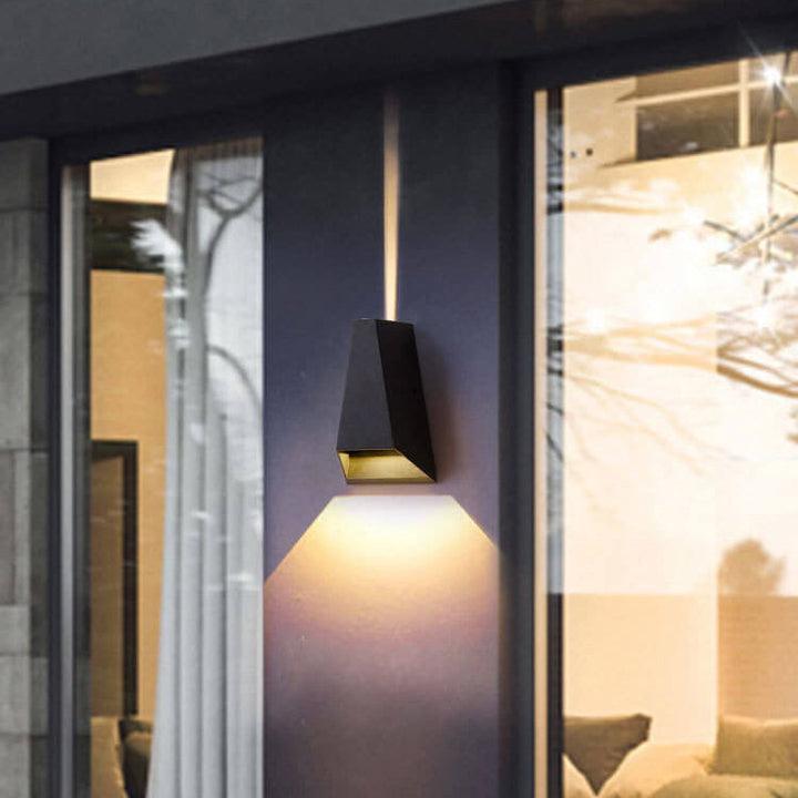 Modern Creative Trapezoid Up and Down Illuminated LED Outdoor Wall Sconce Lamp | Bowlift