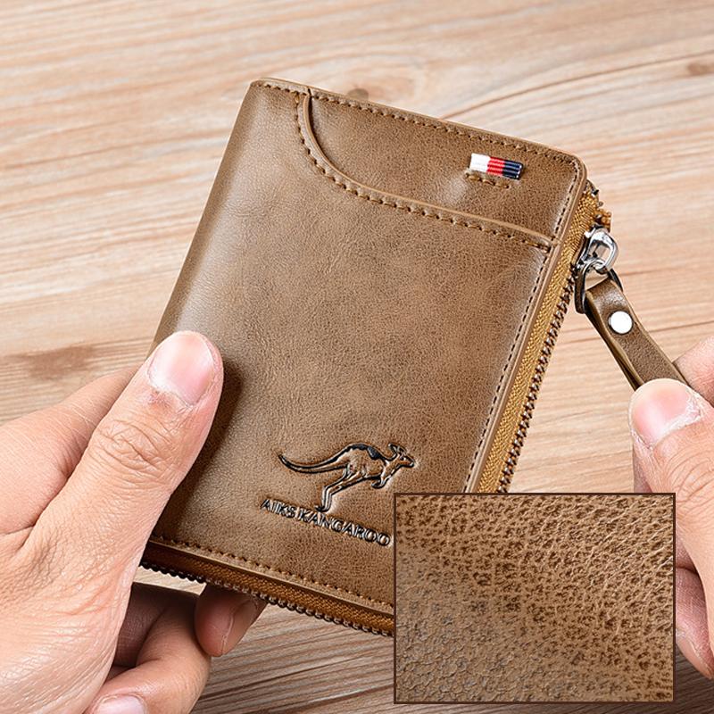 BowLift | Men Wallet Zipper Genuine Leather Purse ( RFID PROTECTED )