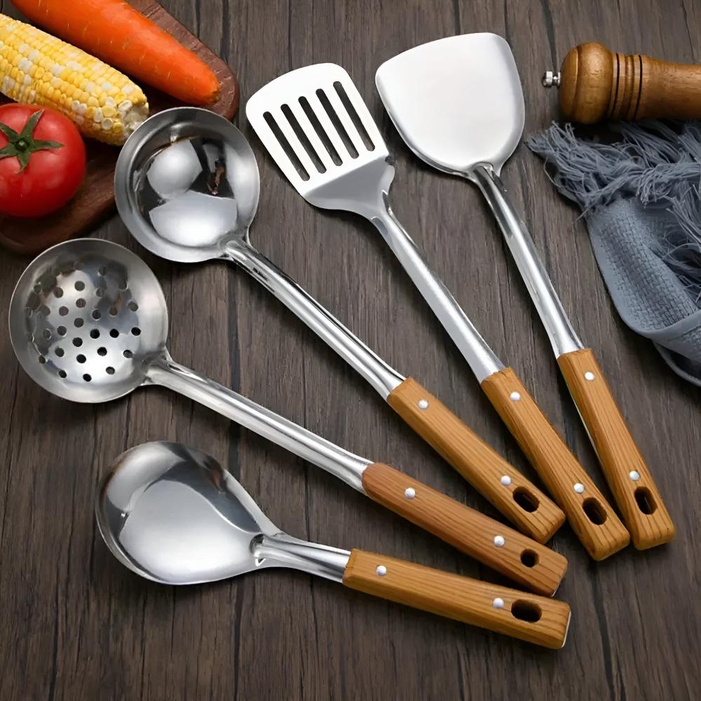 BowLift | Classic Stainless Steel Kitchen Utensil Set (5 Sets)