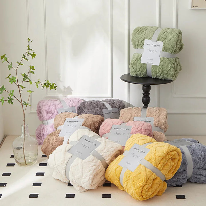 Luxury Lambswool Blanket for Bedroom Bowlift
