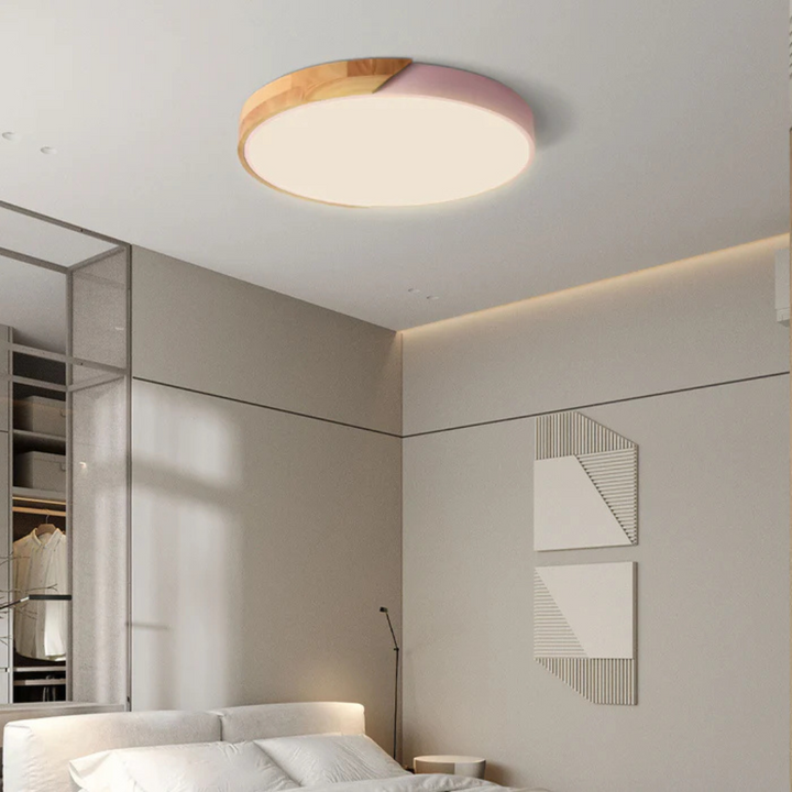 Scandinavian Wooden LED Ceiling Lamp with Easy Installation