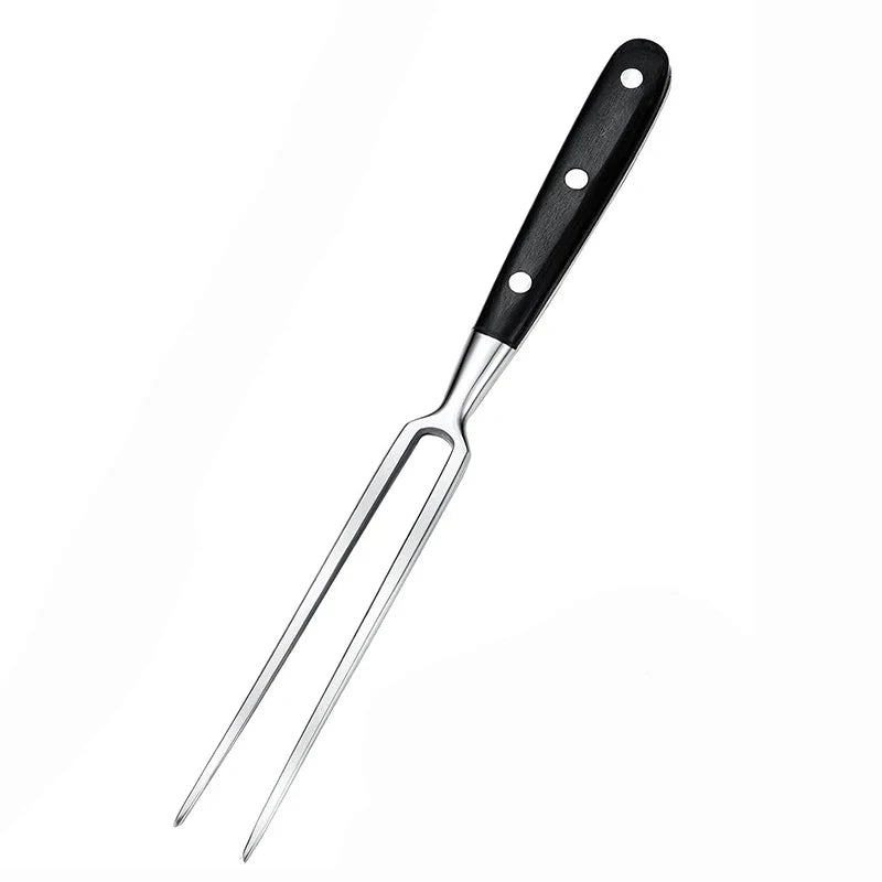 12" Stainless Steel Meat Fork with Wooden Handle for Grill BBQ Cooking | Bowlift