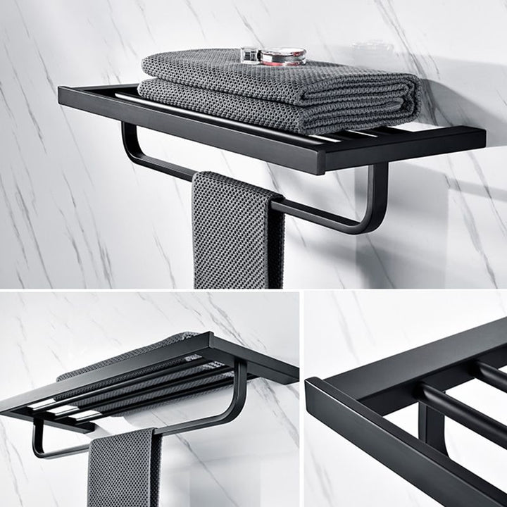 BowLift | 5-piece Modernism Bath Accessory Set in Matte Black Stainless Steel