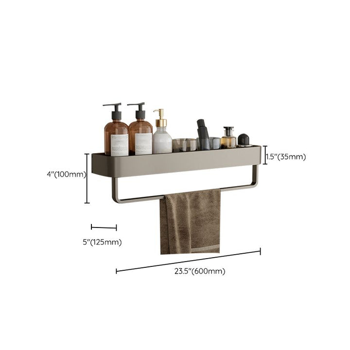 BowLift | Contemporary Aluminum Bathroom Accessory Set Gray Bath Shelf
