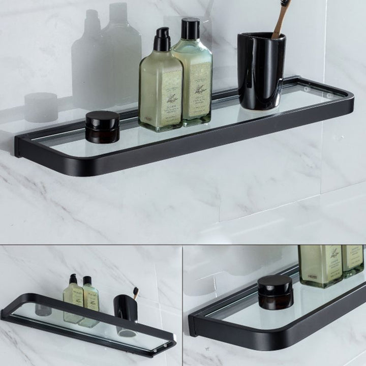 BowLift | Modern Classic Bathroom Accessories Set in Stainless Steel Matte Black Bathrobe Hook/Towel Ring Bar