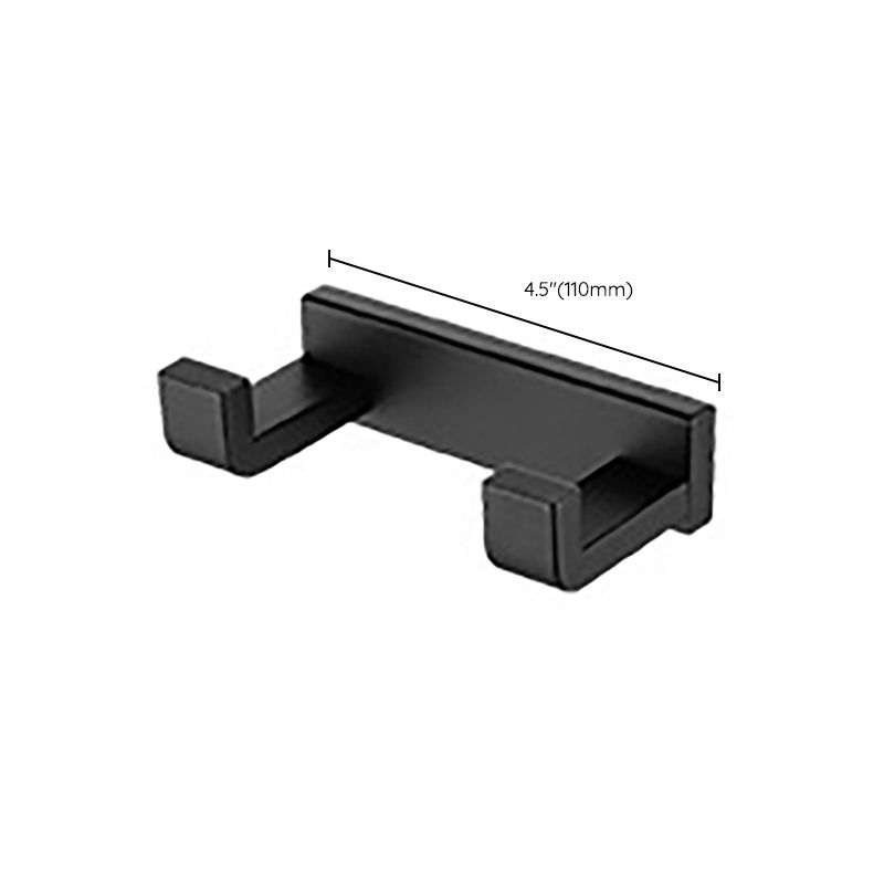 BowLift | Modern Classic Bathroom Accessories Set in Stainless Steel Matte Black Bathrobe Hook/Towel Ring Bar